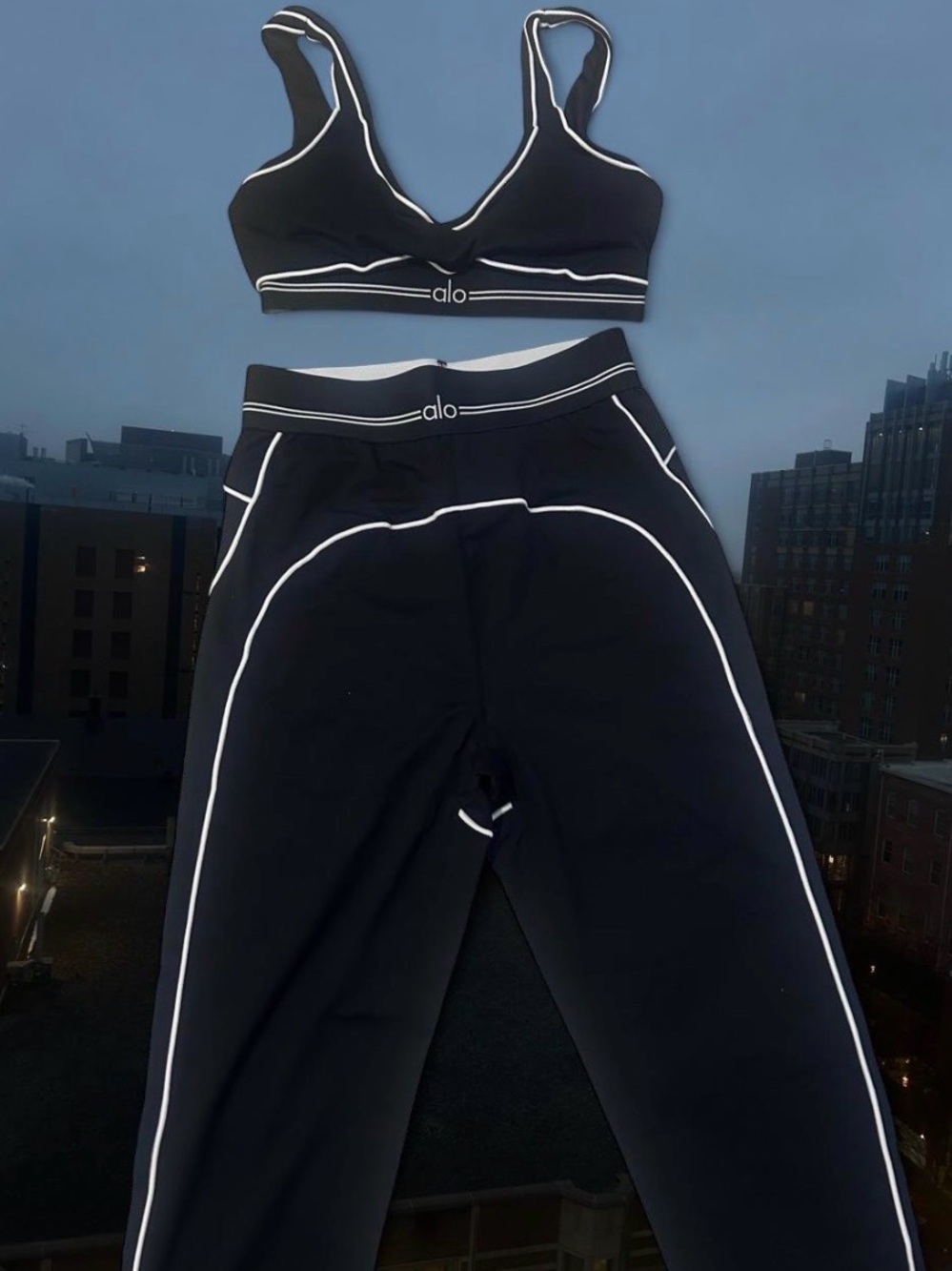 All black womens alo set size 4